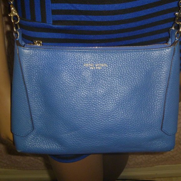 HENRI BENDEL COBALT LEATHER CROSSBODY BAG - Picture 8 of 13